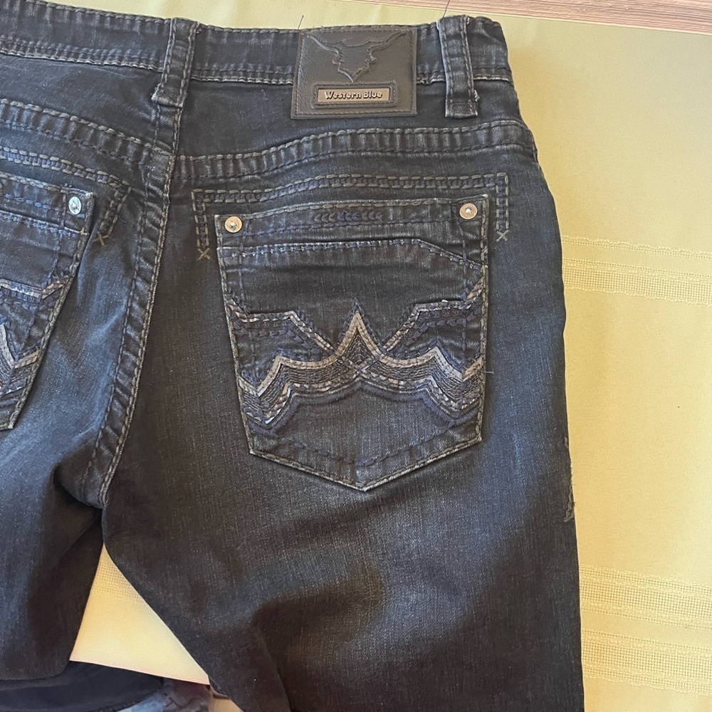 WESTERN BLUE STRAIGHT MEN’S JEANS SIZE 34X32 - Picture 8 of 10